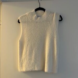 White Sleeveless Knit Sweater
